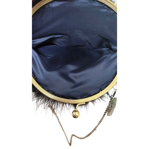 Power Of Love Feather Purse In Navy windsorstore - Picture 8 of 11